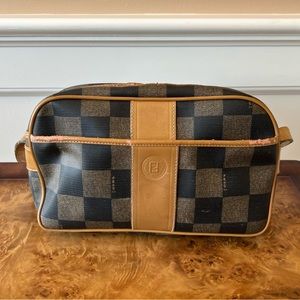 Authentic Fendi Leather-Trimmed Crossbody Bag